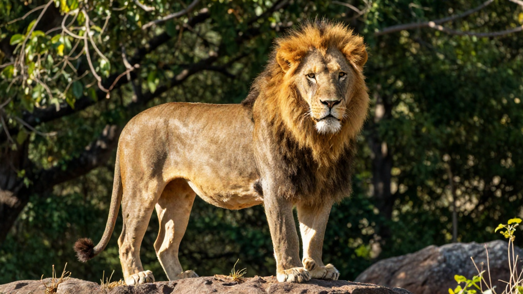 森林动物园每个动物的单独特写镜头， 狮子、老虎、大熊猫、海豚、猿人