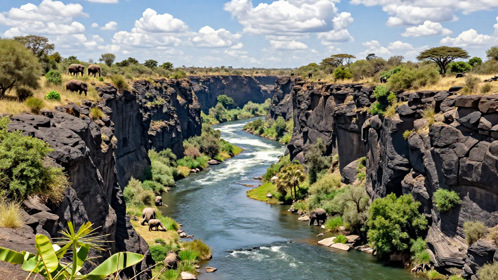 非洲赞比西河流域峡谷自然美
