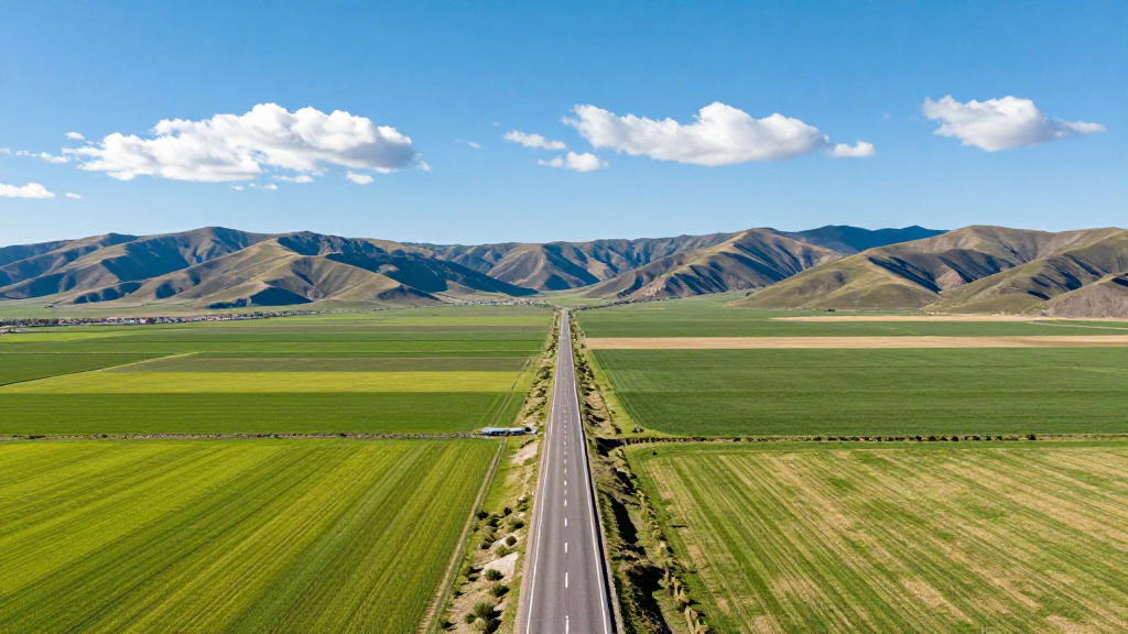 南美洲智利中央山谷平原对称构图