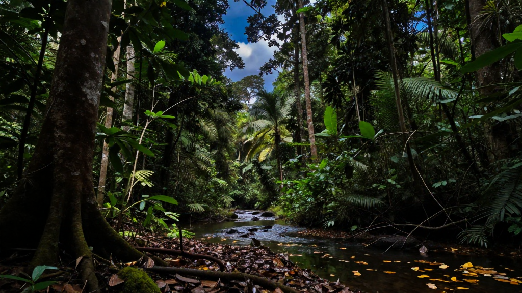 非洲刚果民主共和国雨林湿地暗沉色调