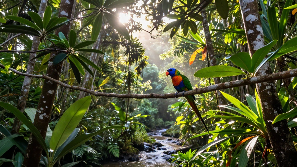 大洋洲所罗门群岛热带雨林动静结合