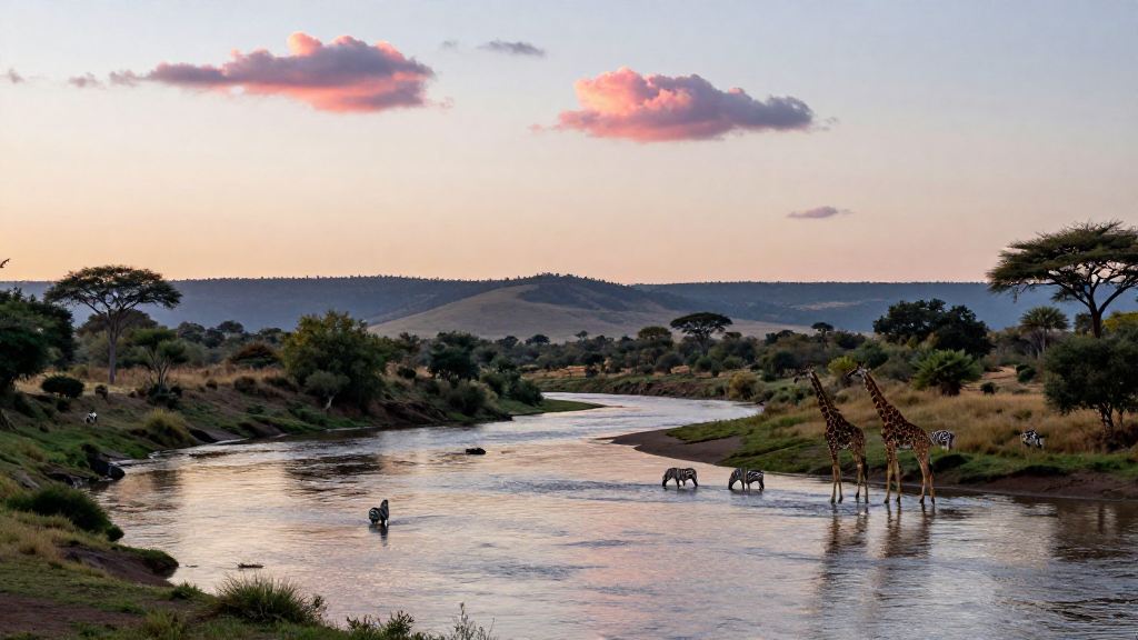 非洲马赛马拉河流未时景象