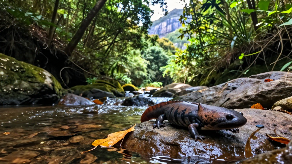 亚洲武夷山峡谷亚热带森林大鲵