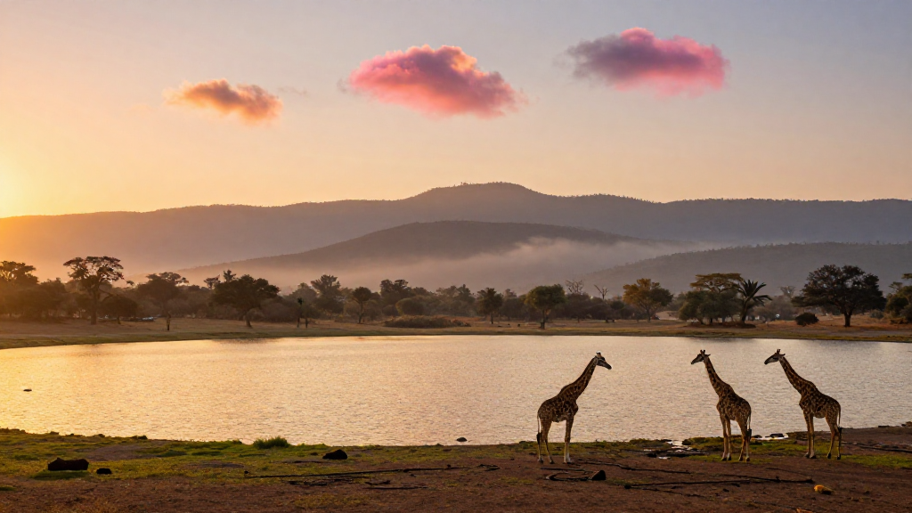 非洲东非大裂谷湖泊辰时景象