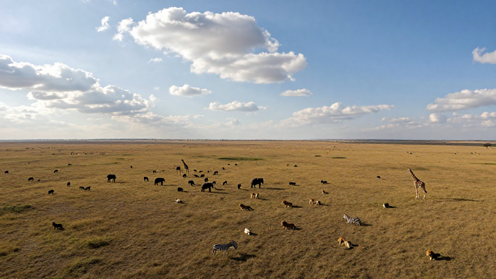 非洲塞伦盖蒂平原航拍