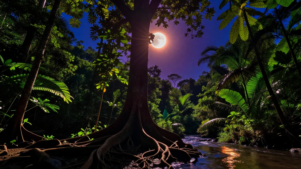 大洋洲密克罗尼西亚热带雨林日食景观