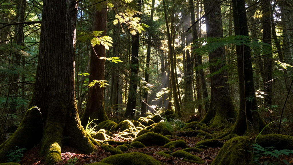 大洋洲新西兰森林透视效果
