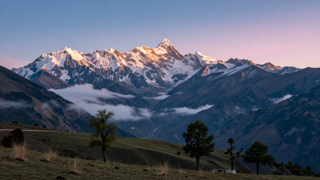 亚洲喜马拉雅山脉高原长焦摄影