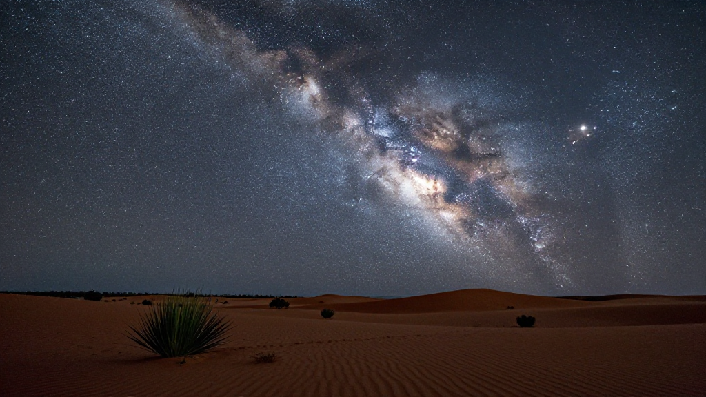 大洋洲澳大利亚内陆沙漠子夜景象