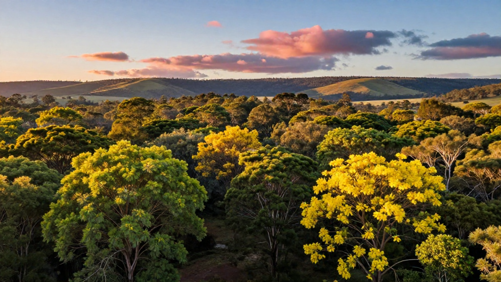 大洋洲新南威尔士州平原温带森林金合欢