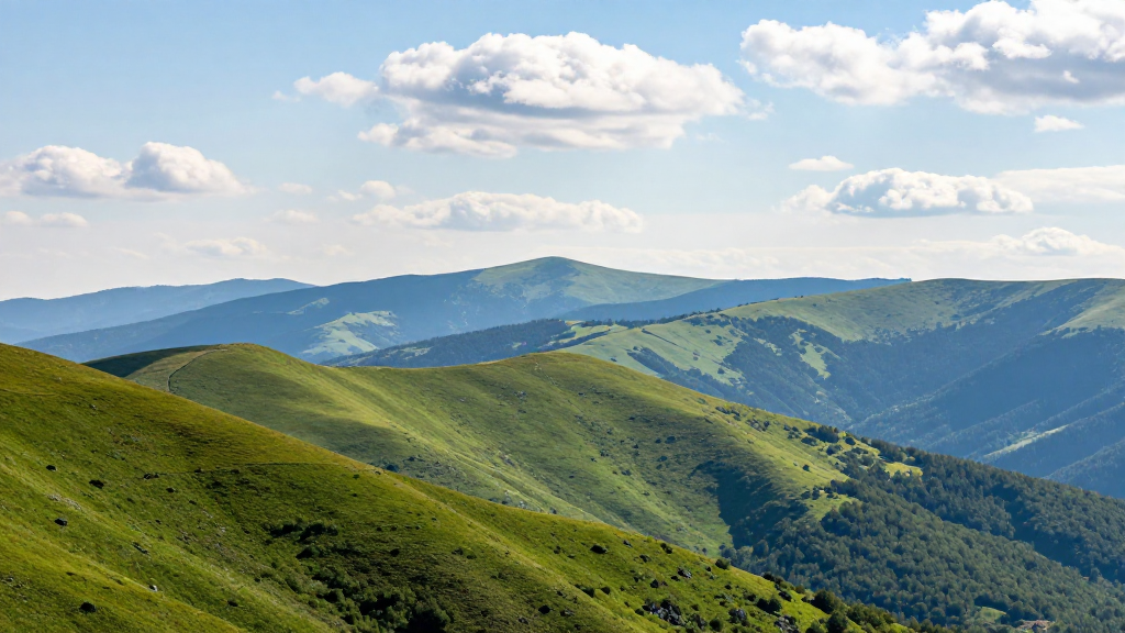 欧洲喀尔巴阡山丘陵柔和色彩