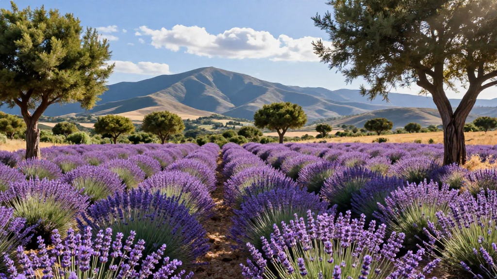 欧洲伊比利亚半岛山脉硬叶林薰衣草