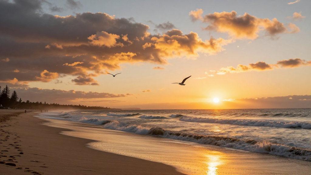 大洋洲拜伦湾海岸海洋海鸟