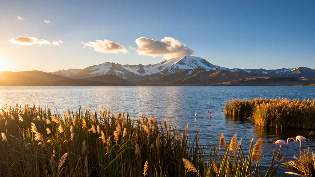 南美洲的的喀喀湖高原子时景象