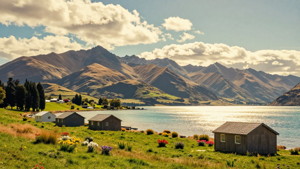 大洋洲新西兰岛屿复古色调