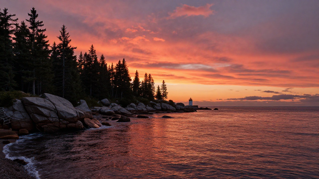 北美洲阿卡迪亚岛屿红色调