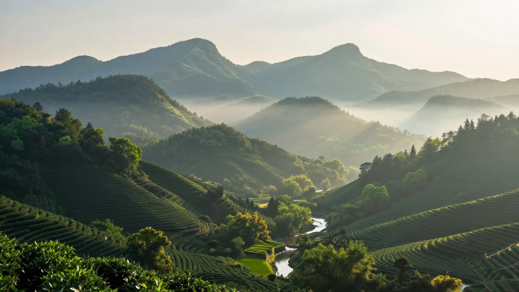 亚洲武夷山山脉清新色调