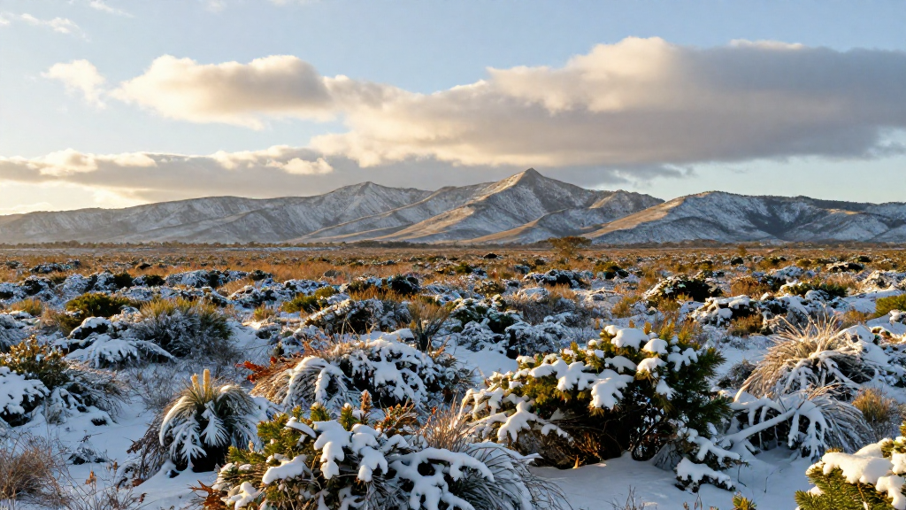 非洲马达加斯加西南部灌木降雪景观