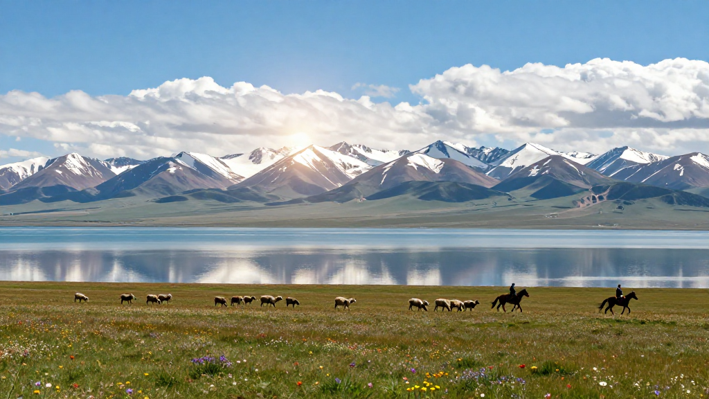 亚洲青海湖高原空间层次