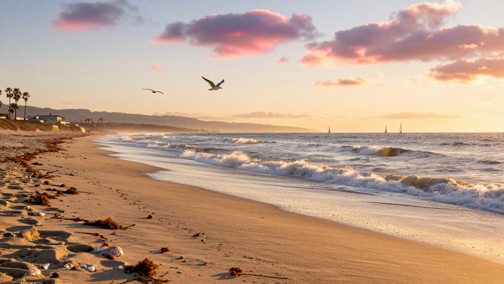 北美洲加利福尼亚海岸平原未时景象