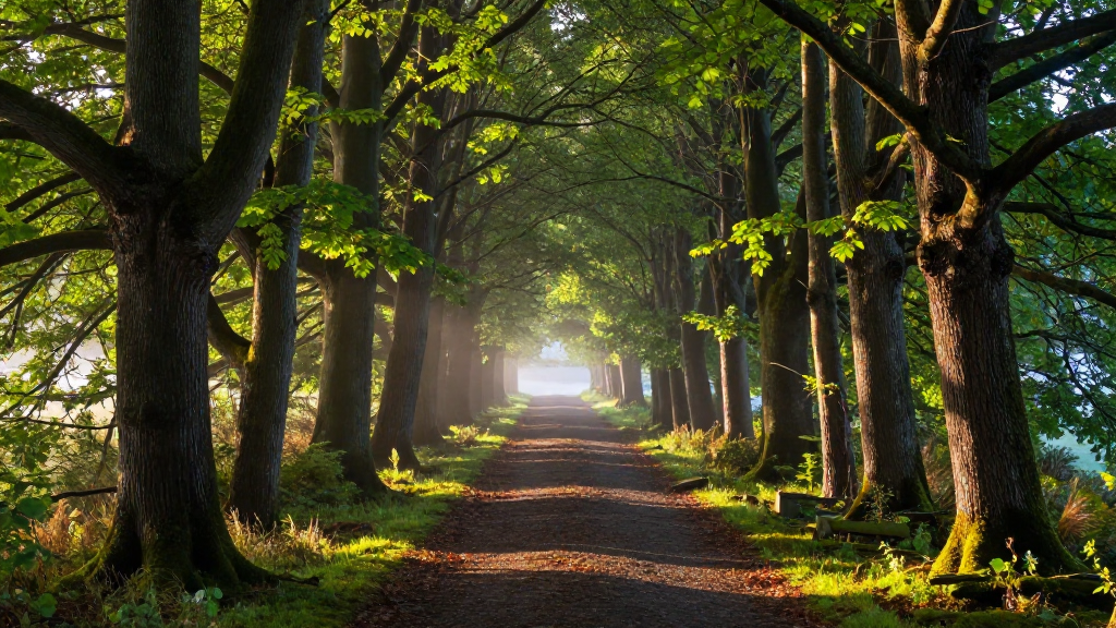欧洲波兰马祖里湖区森林广角镜头