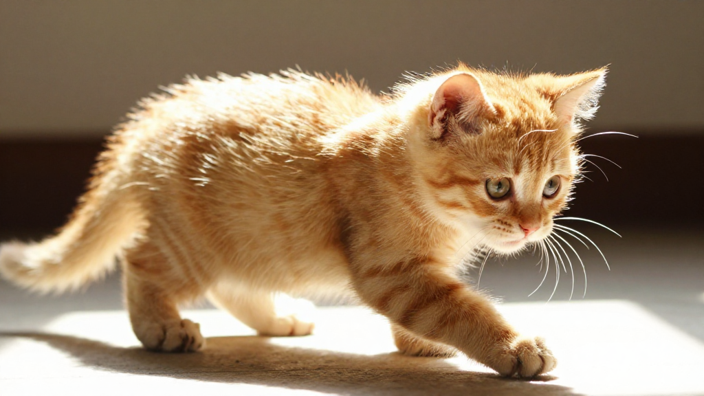 阳光下玩耍的小猫