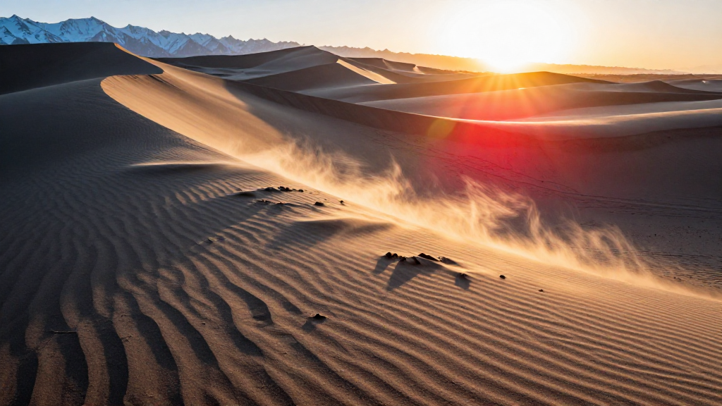 亚洲新疆天山沙漠飑锋景观