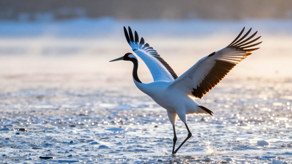 亚洲长江流域湖泊淡水丹顶鹤