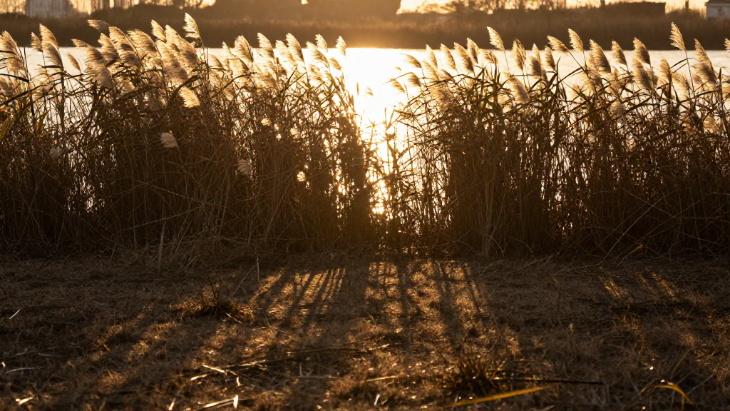亚洲黑龙江流域湿地傍晚景象