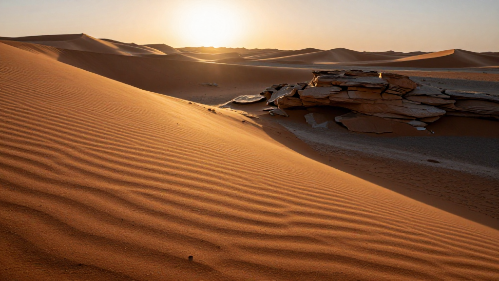 亚洲甘肃敦煌戈壁晕景观