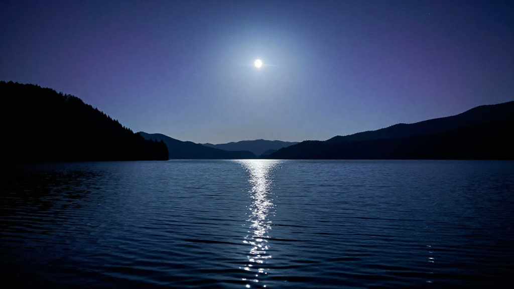 南美洲的的喀喀湖高原午夜景象