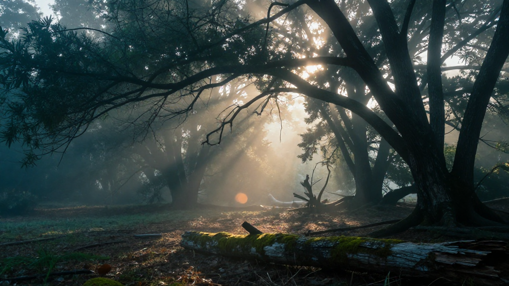 北美洲阿卡迪亚森林晕景观