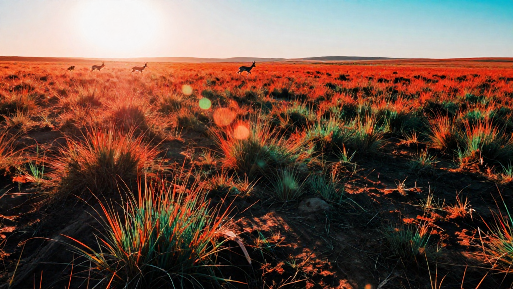 非洲塞伦盖蒂平原对比色