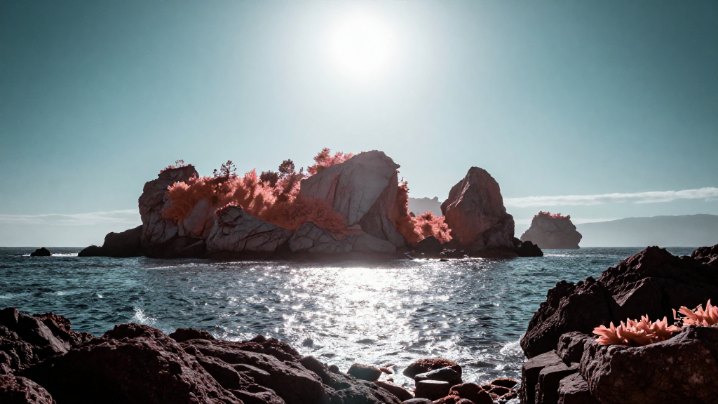 北美洲阿卡迪亚岛屿红外摄影