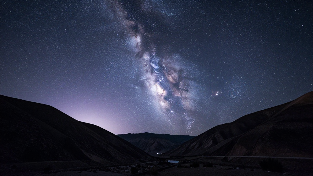 南美洲智利中央山谷山谷银河摄影