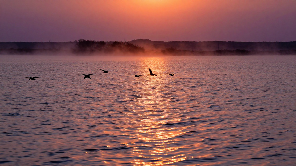 非洲博茨瓦纳奥卡万戈湿地晚霞景观