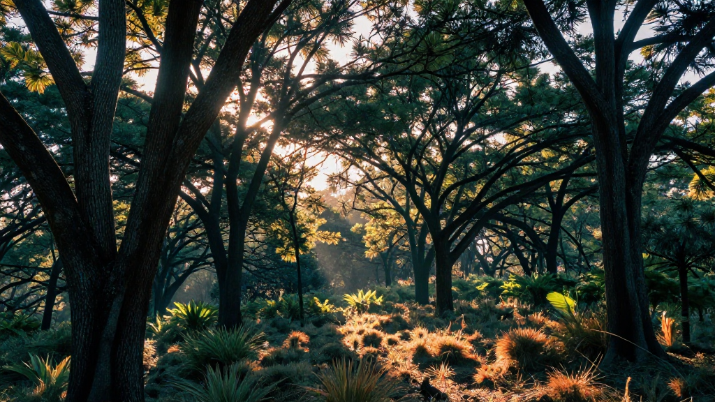 非洲乞力马扎罗山森林对角线构图