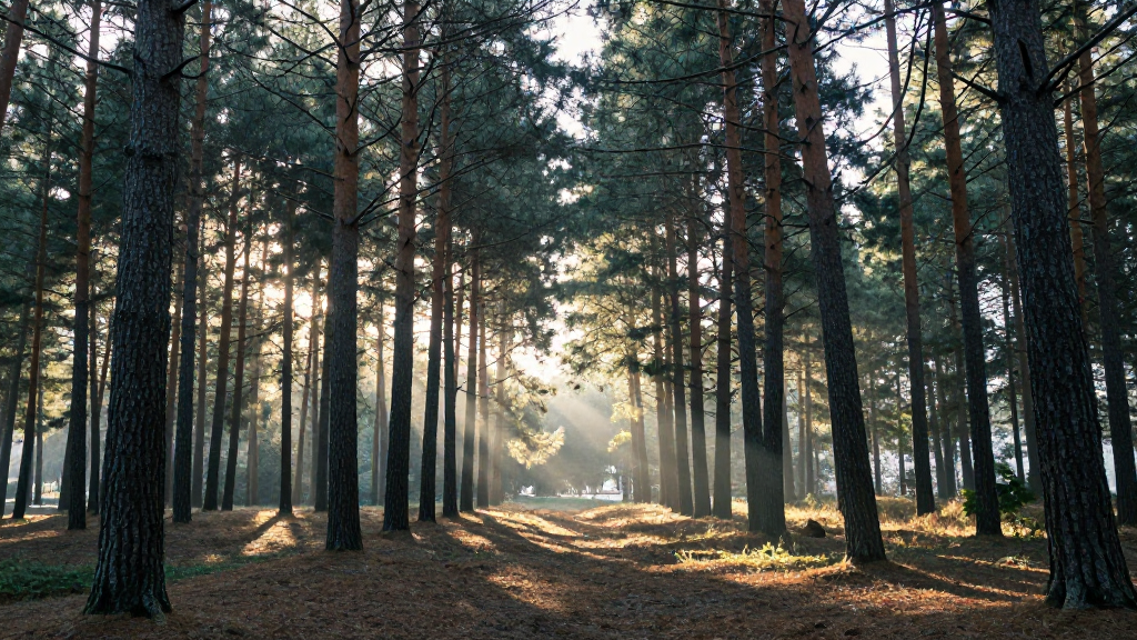亚洲黑龙江流域森林古典美