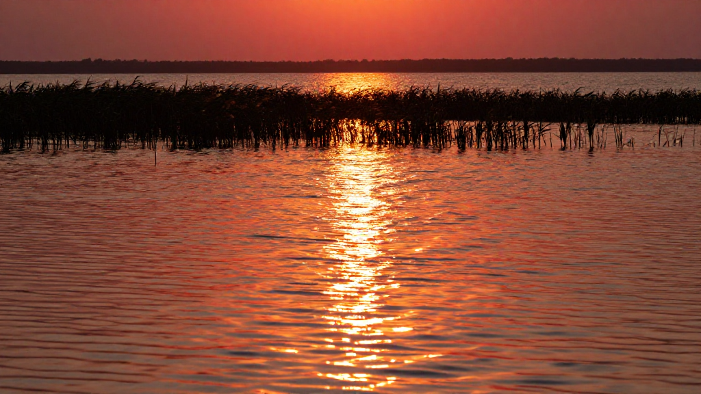 非洲乍得湖湿地红色调