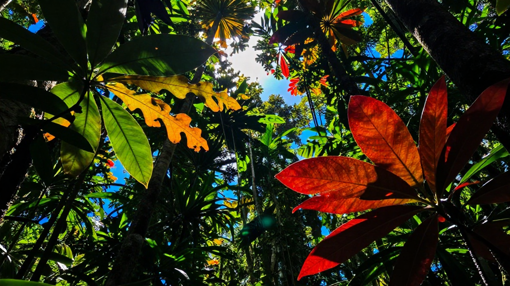 大洋洲所罗门群岛热带雨林鲜艳色彩