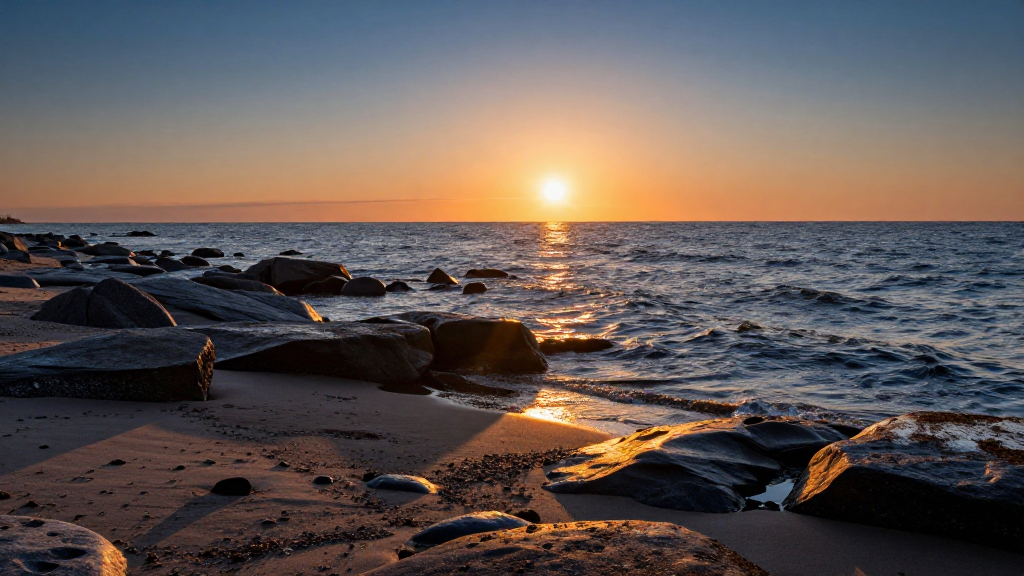 欧洲波罗的海沿岸海岸申时景象