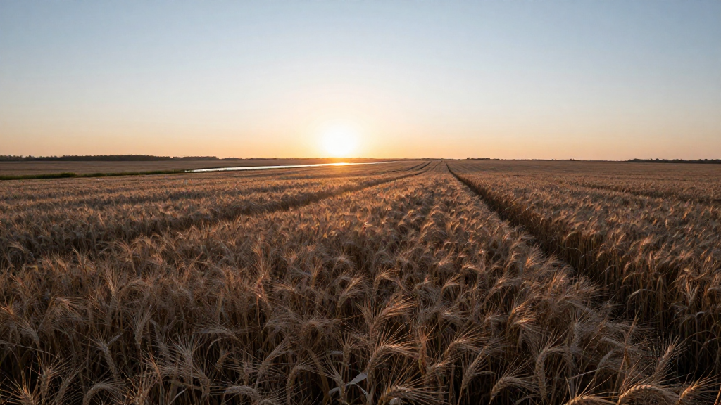 北美洲密西西比河流域平原拂晓景象