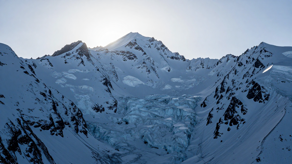 亚洲青藏高原山脉结冰景观