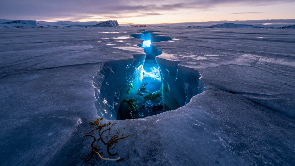 南极洲威德尔海冰川冰原冰下藻类