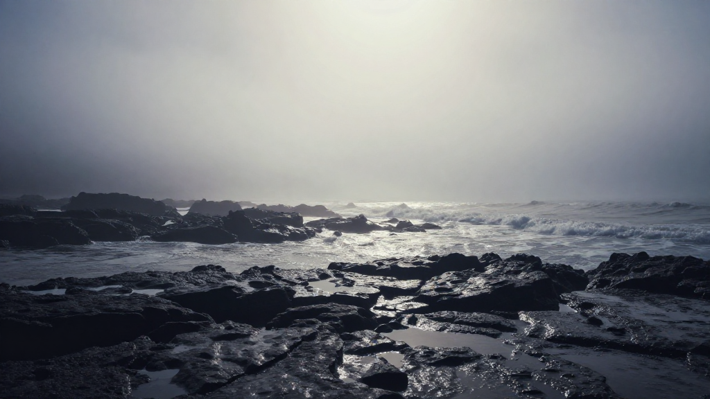 大洋洲新喀里多尼亚海岸雾霾景观