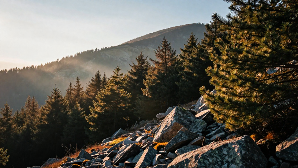 欧洲捷克波希米亚森林山地对角线构图