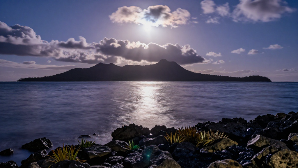 大洋洲斐济群岛岛屿流星雨景观