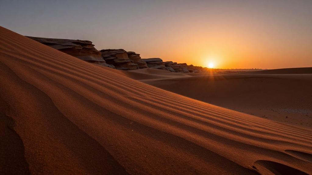 非洲索马里半沙漠半沙漠戌时景象