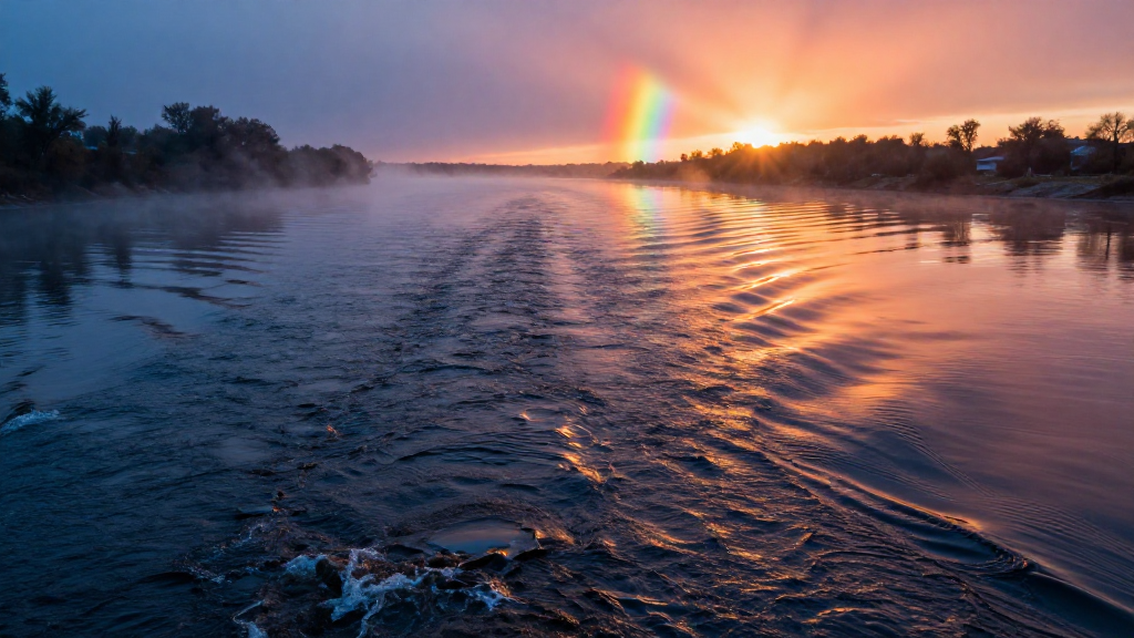 亚洲黑龙江流域河流虹景观