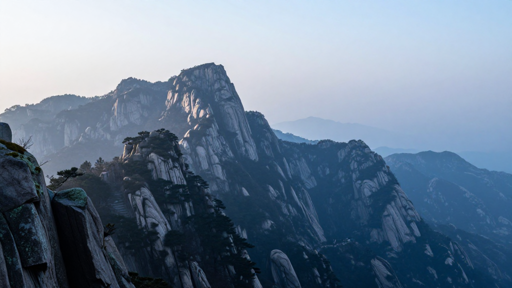 亚洲泰山山脉蓝色调